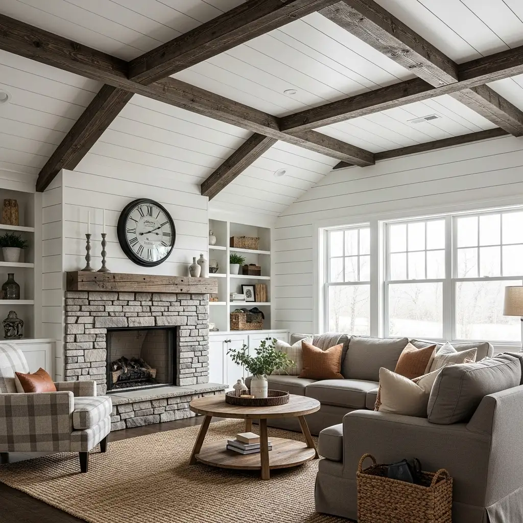 32 Faux Wood Beams and Shiplap