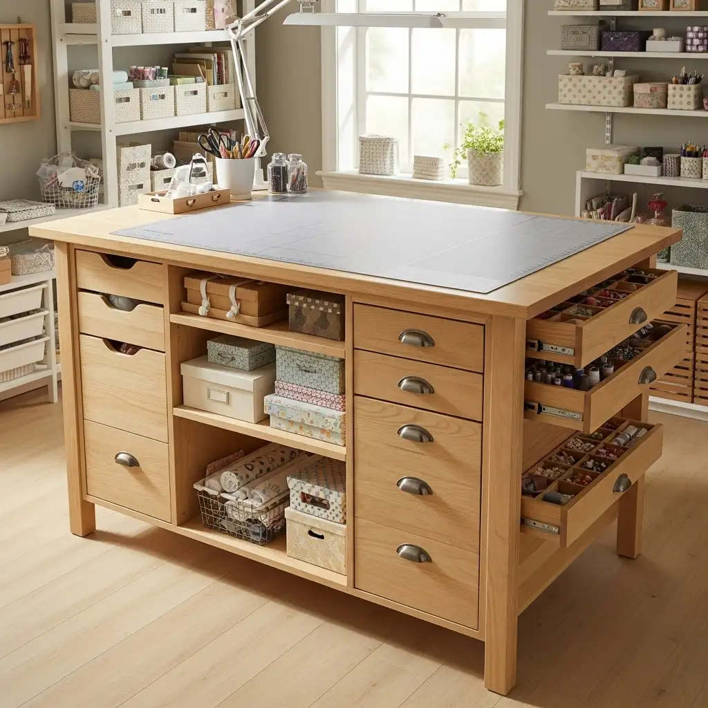 10 Install a Cutting Table with Storage Underneath
