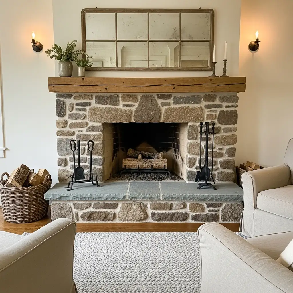 12 Fireplace Hearth Ideas for a Farmhouse Living Room