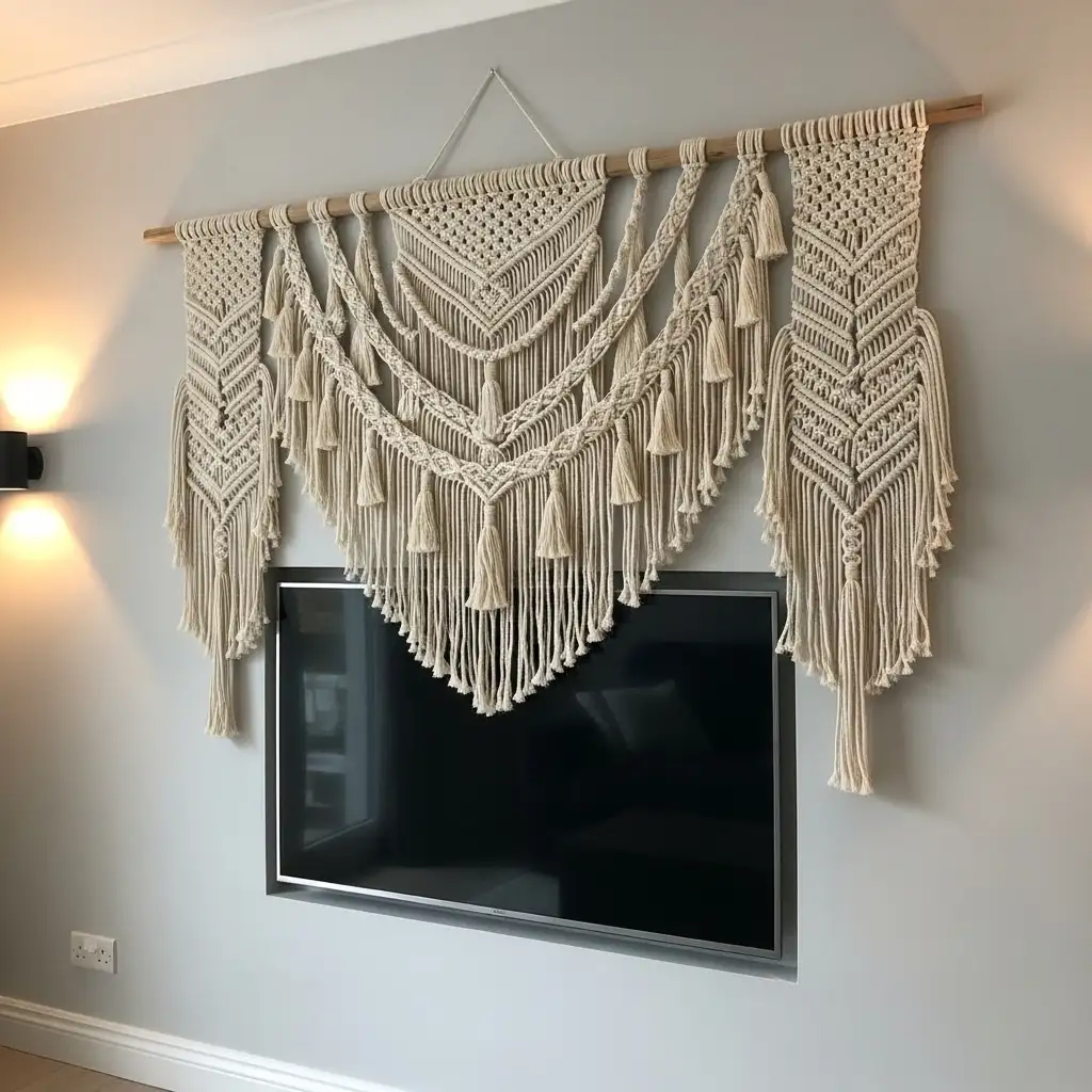 13 Use a Macrame or Textile Wall Hanging
