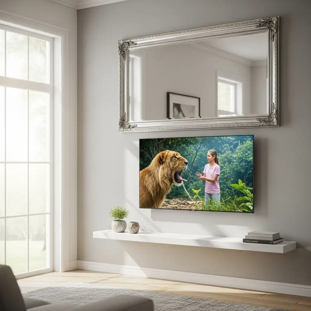 2 Mount a Large Mirror Above the Television