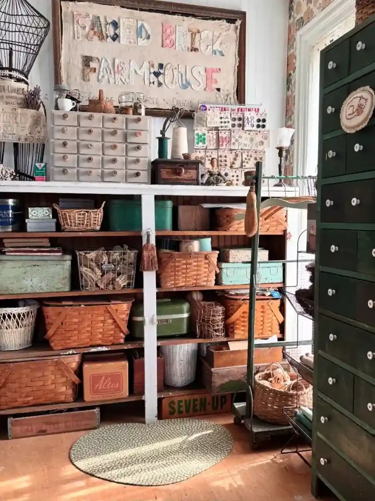 2 Open Wooden Shelves with Vintage Brackets 1