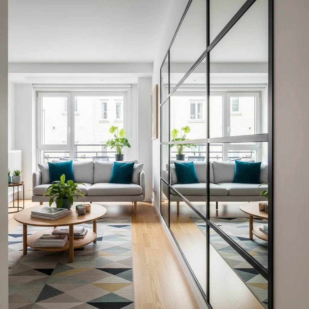 2 Use Mirrors Strategically to Double Visual Space