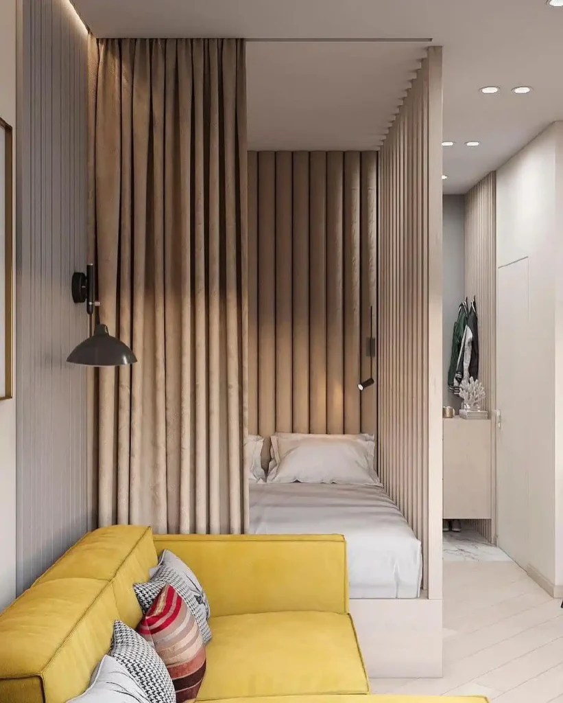 25 Use Curtains as Room Dividers