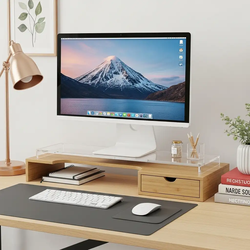 32 Style Your Monitor with a Decorative Stand or Riser