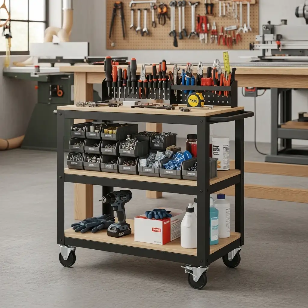 4 Add a Rolling Cart for Mobile Supply Storage