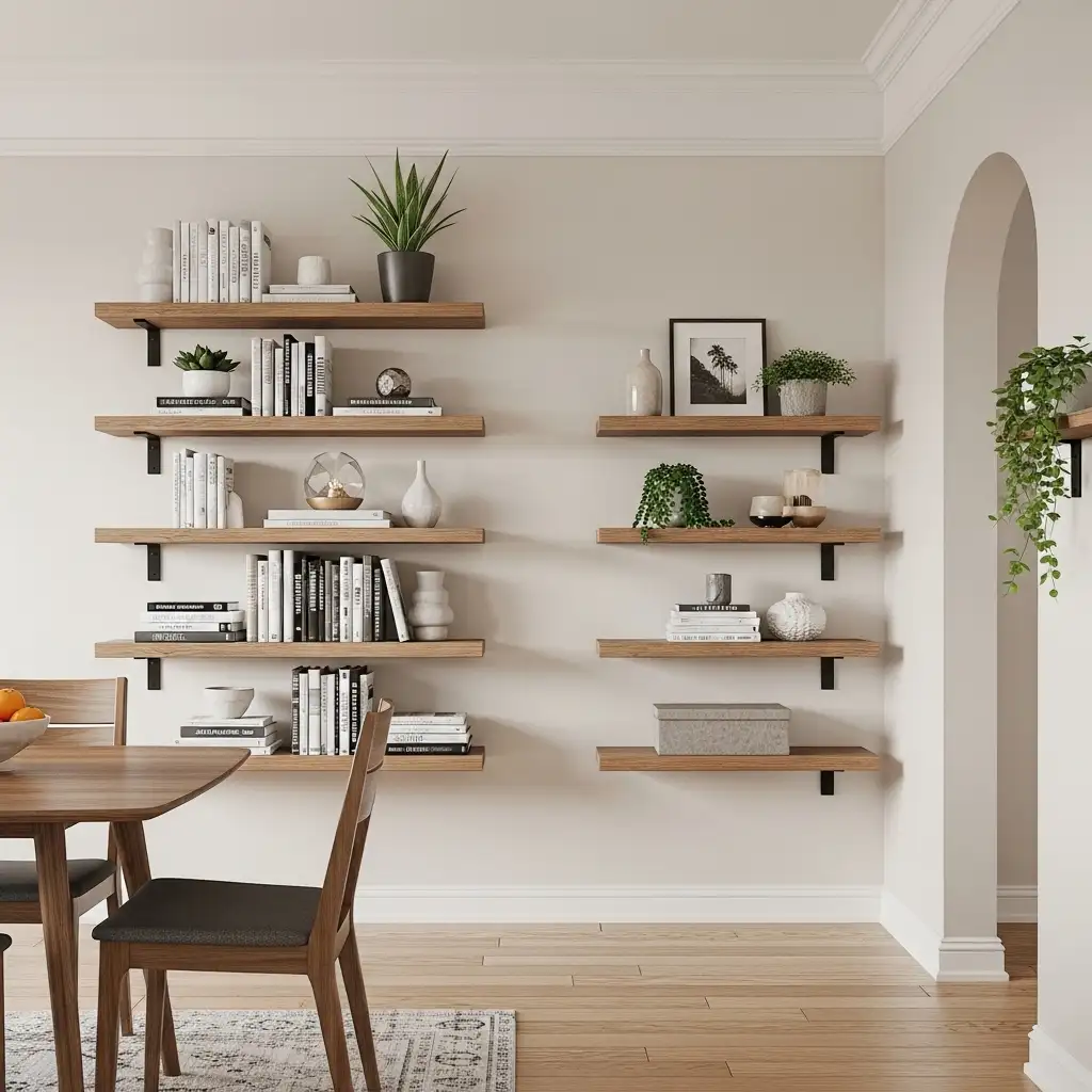 8 Install Floating Shelves Instead of Bookcases