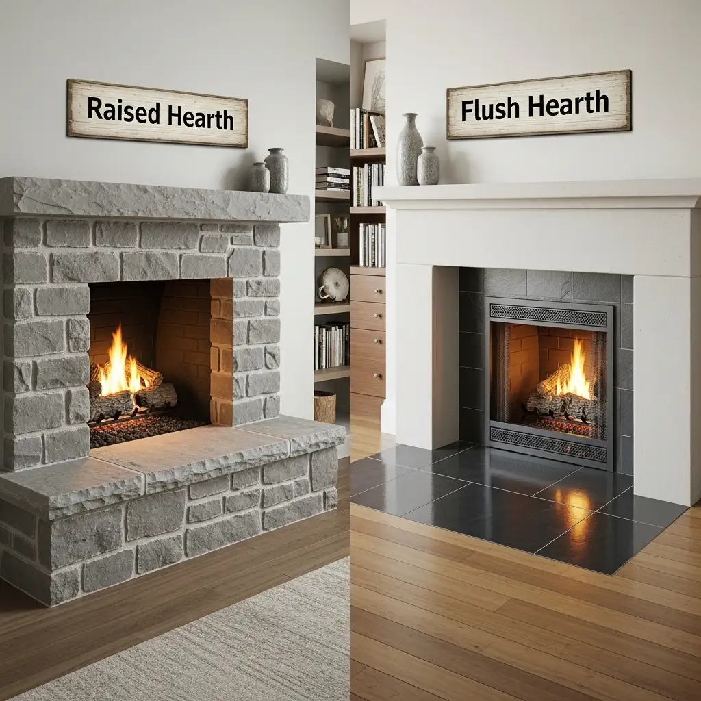 9 Raised Hearth vs Flush Hearth