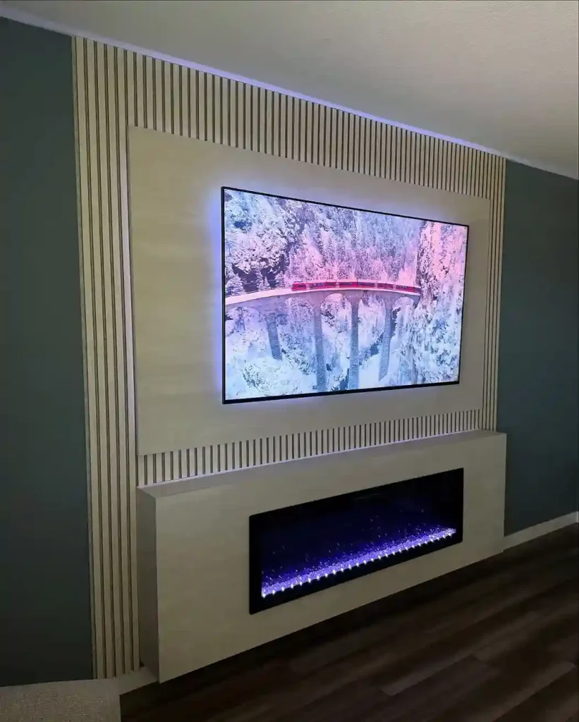 1. Built In Electric Fireplace in the Living Room
