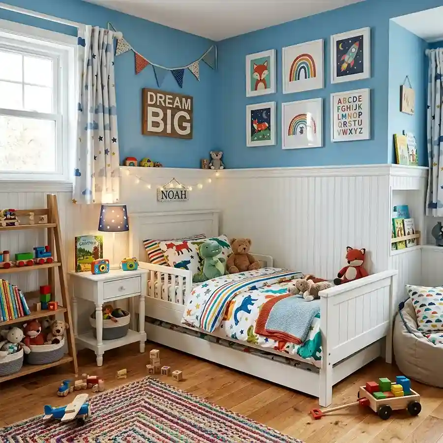 11. Beadboard in a Childs Bedroom for Playful Charm