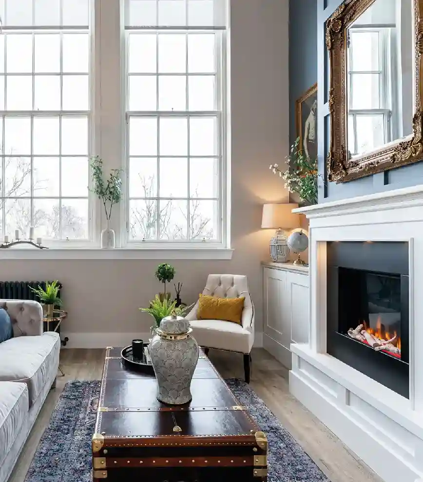11. Electric Fireplace Insert in an Existing Fireplace