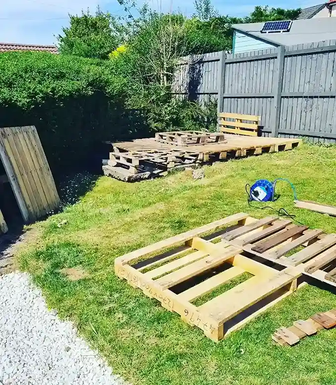11. Use Pallet Wood for a Free Rustic Skirting