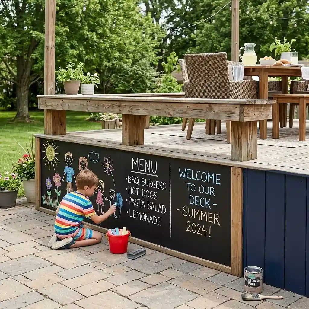 12. Add a Chalkboard Paint Skirting Panel for Fun