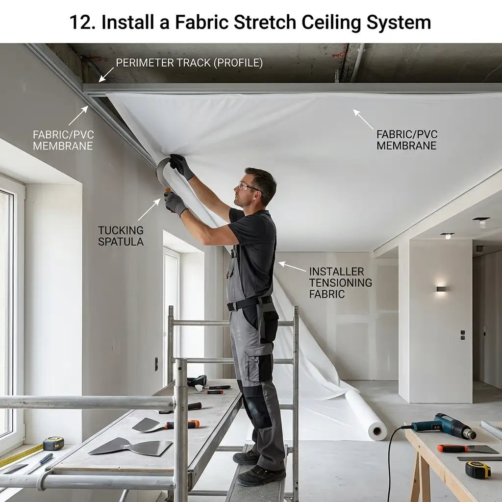 12. Install a Fabric Stretch Ceiling System