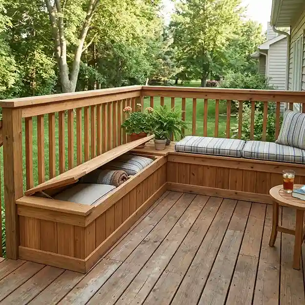 14. Add a Built In Bench Around the Deck Perimeter