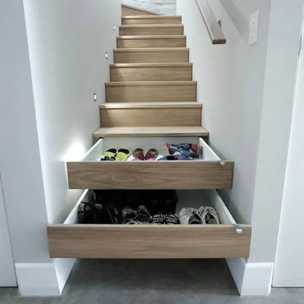 14. Build Hidden Storage Into Staircase Risers