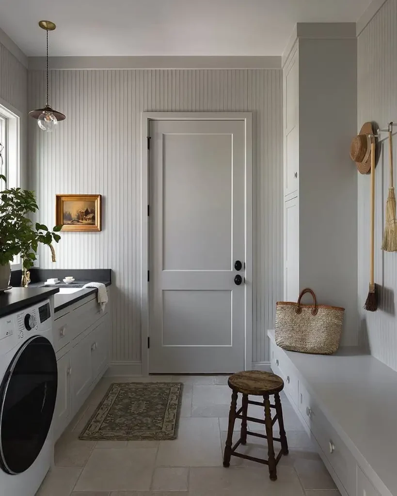 15. Beadboard in a Laundry Room for a Bright Clean Look