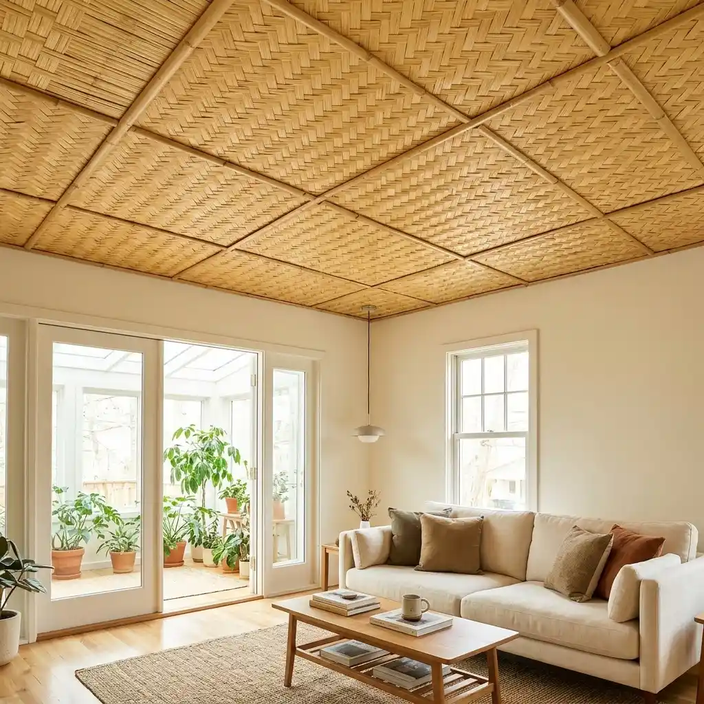 15. Install a Bamboo Panel Ceiling