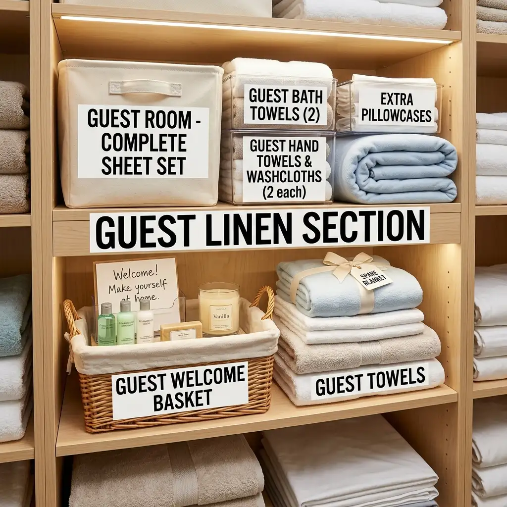 16. Create a Dedicated Guest Linen Section