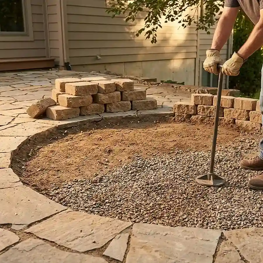 17. Build a Simple DIY Fire Pit for Cozy Evenings