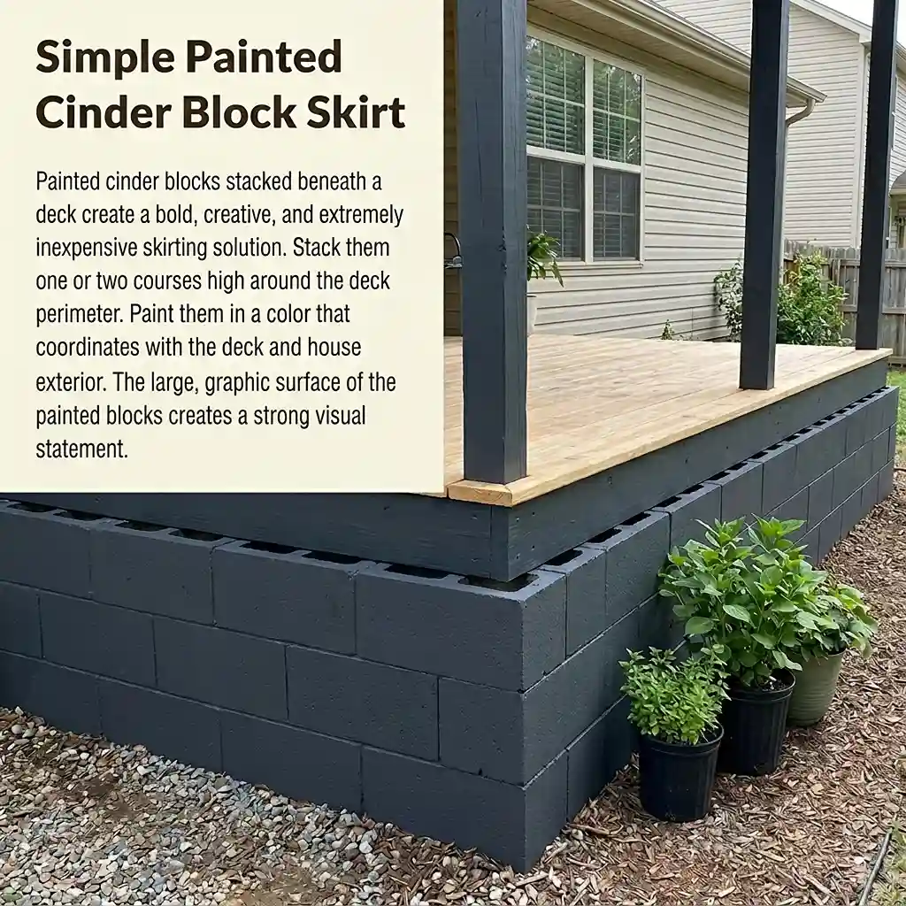 18. Install a Simple Painted Cinder Block Skirt