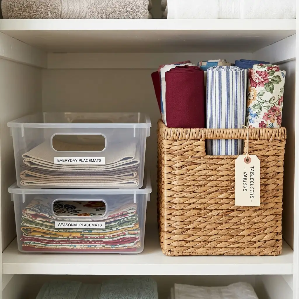 18. Store Tablecloths and Placemats Together
