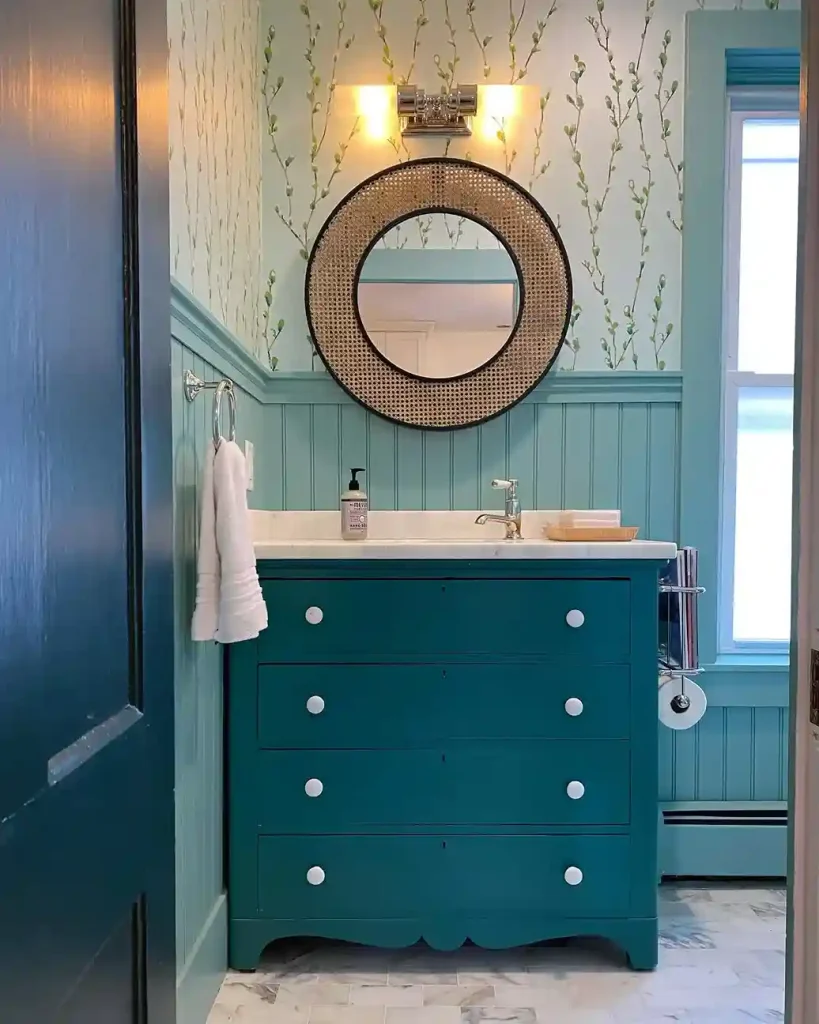 2. Full Wall Beadboard in the Bathroom