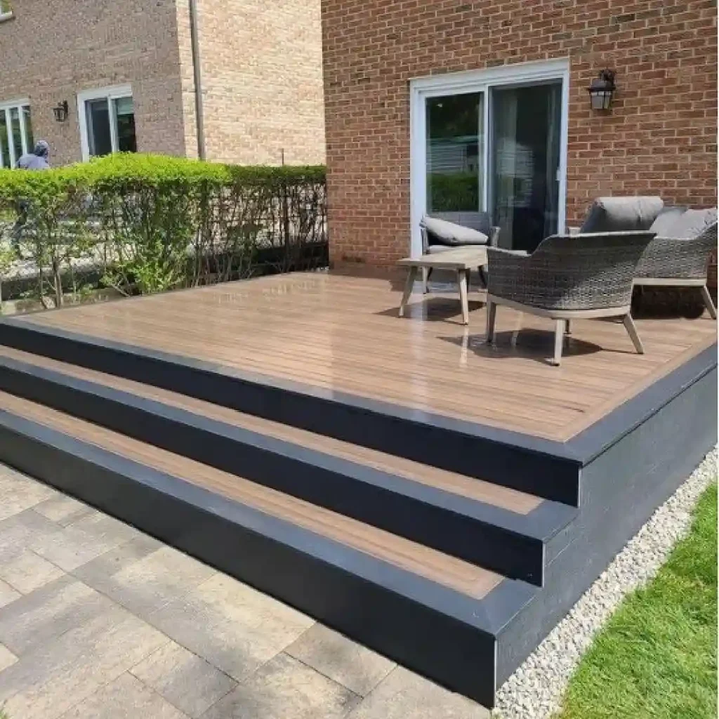 2. Install Horizontal Wood Planks for a Modern Look