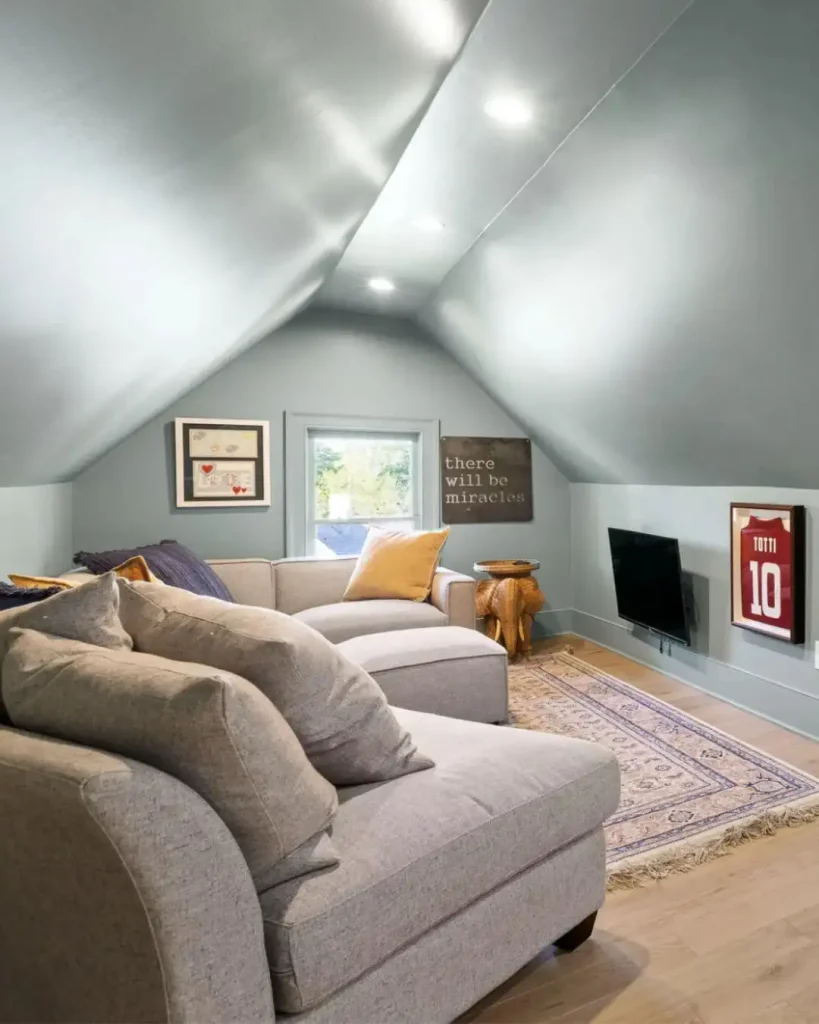 2. Paint the Sloped Ceiling a Bold Color