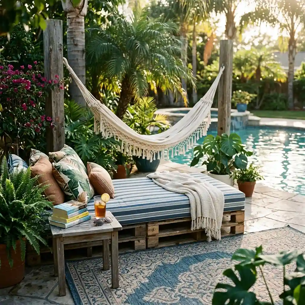 20. Create a Poolside Reading and Lounging Nook