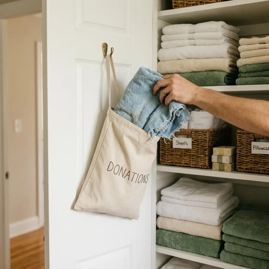 20. Keep a Donation Bag Hanging Inside the Closet