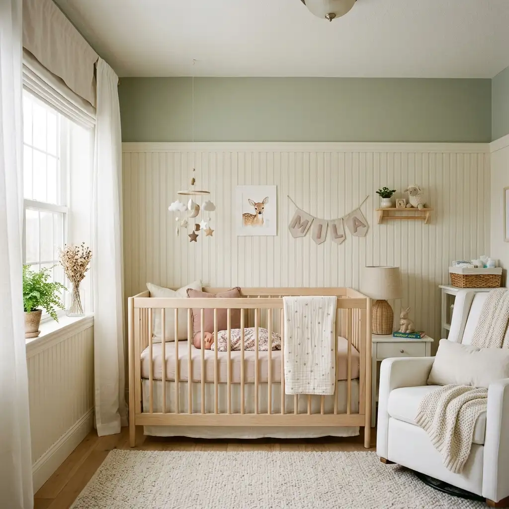 21. Beadboard in a Nursery for a Sweet Soft Look