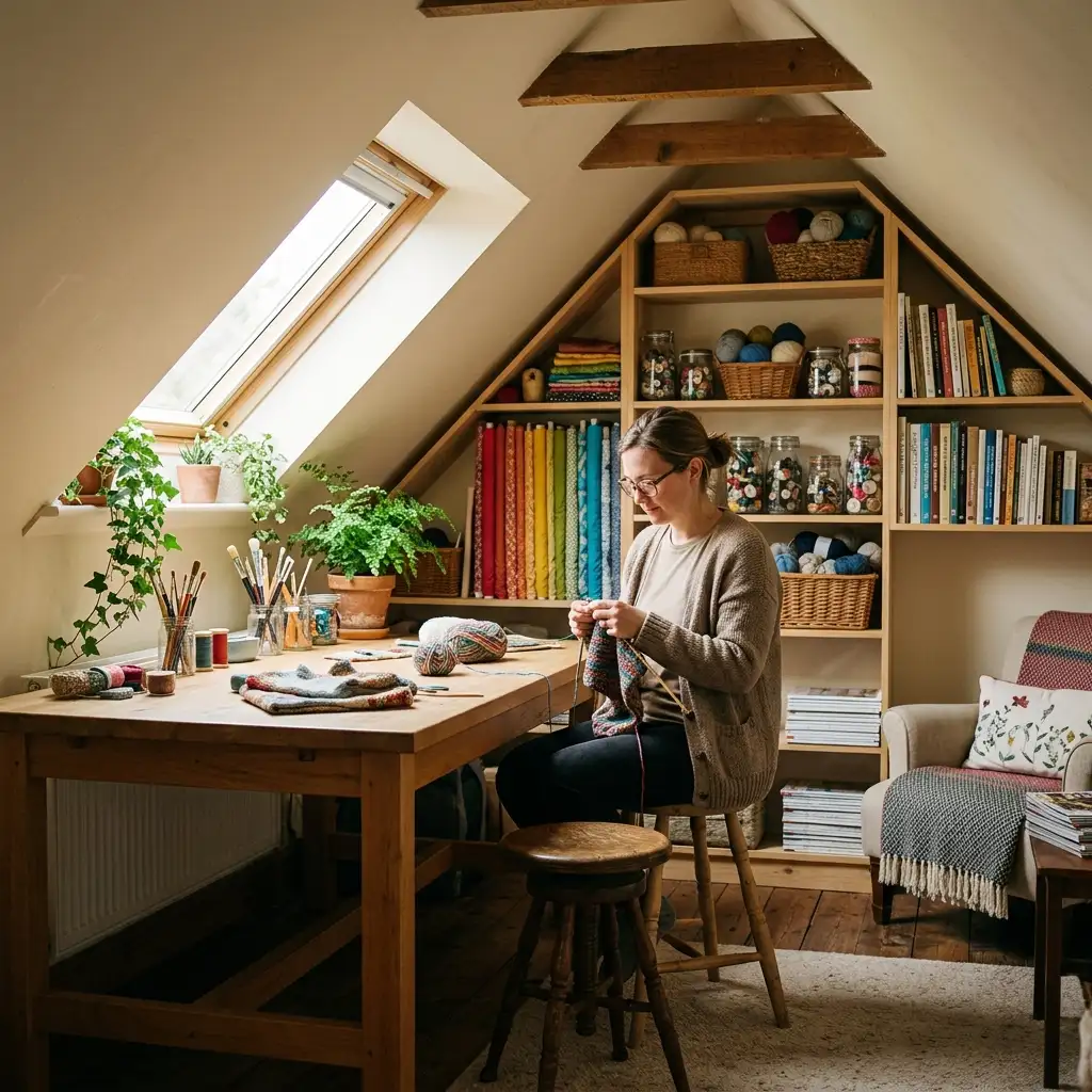 21. Install a Slanted Ceiling Craft Room