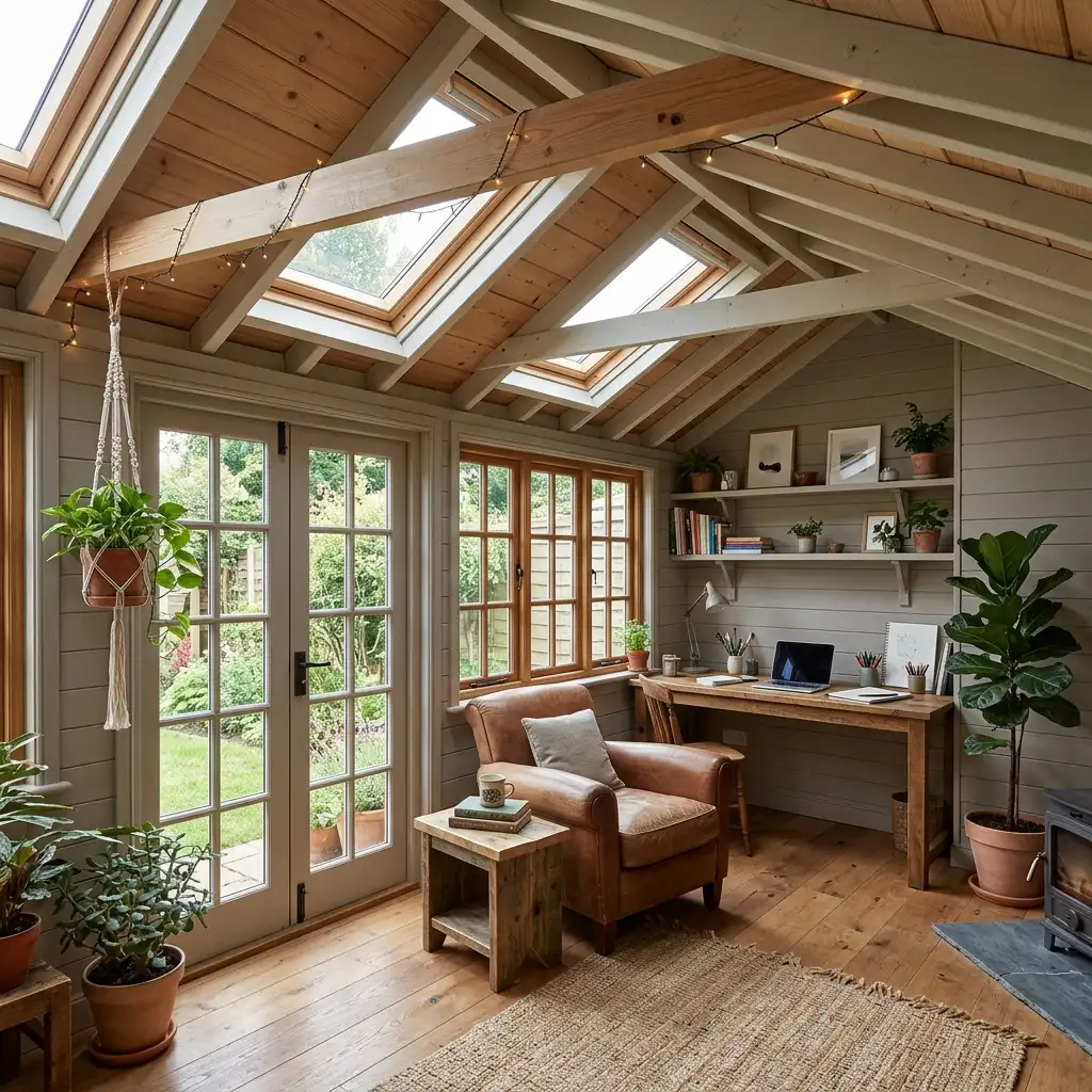21. Install a Sloped Ceiling in a Garden Room or Shed House