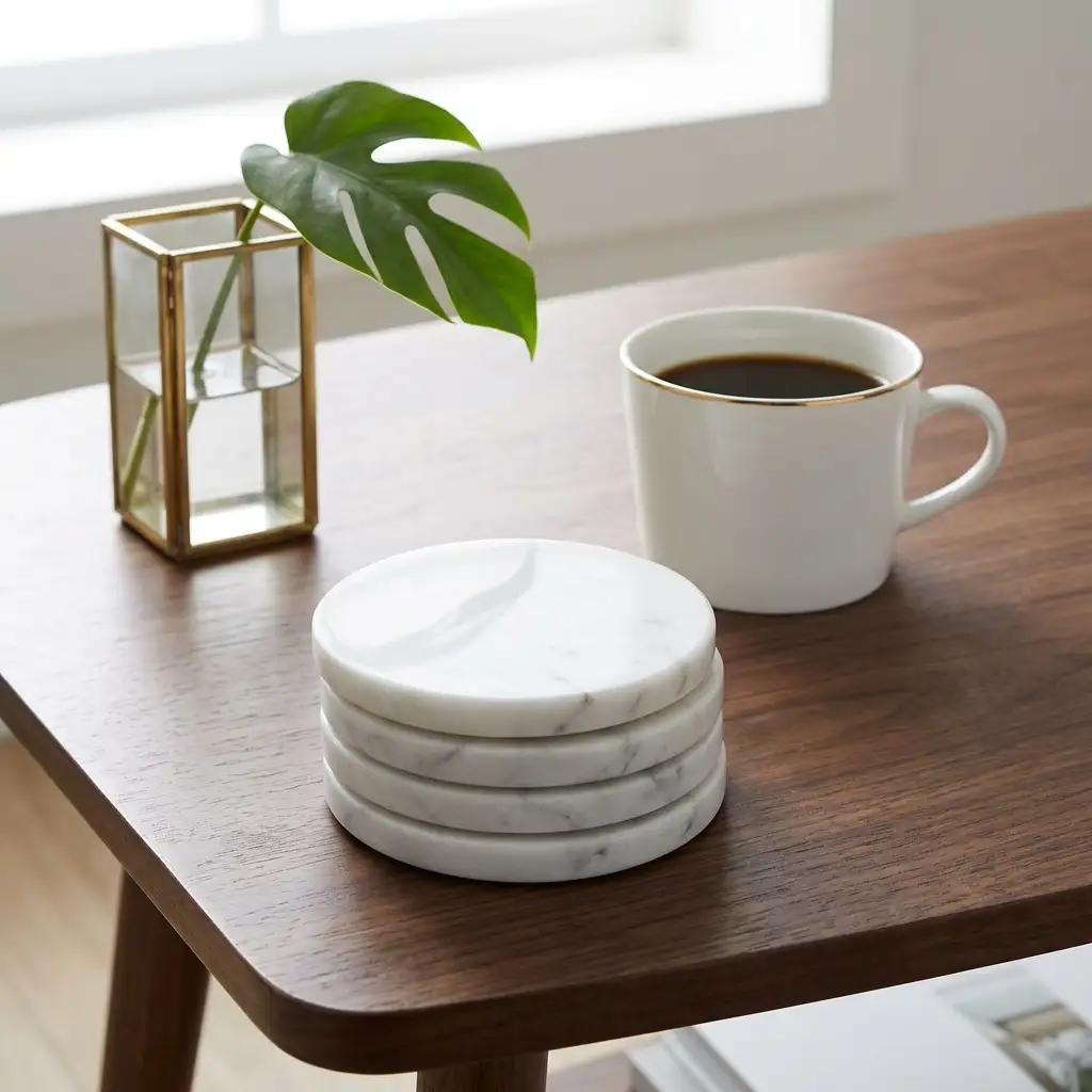 22. Add Coasters as a Decorative Element