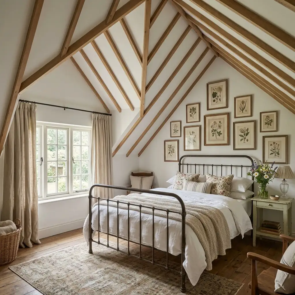 22. Create a Cottage Style Sloped Ceiling Room