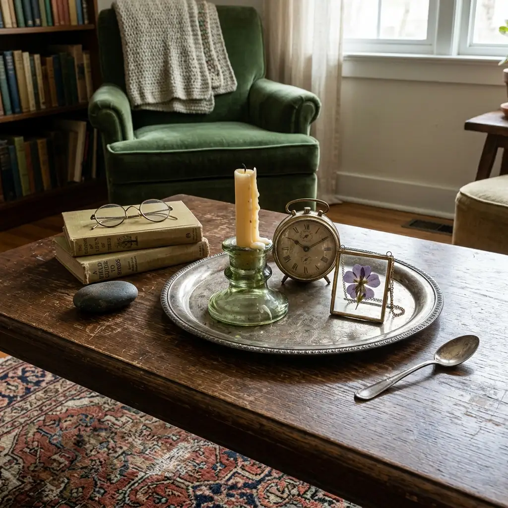 23. Style a Vintage Coffee Table Display
