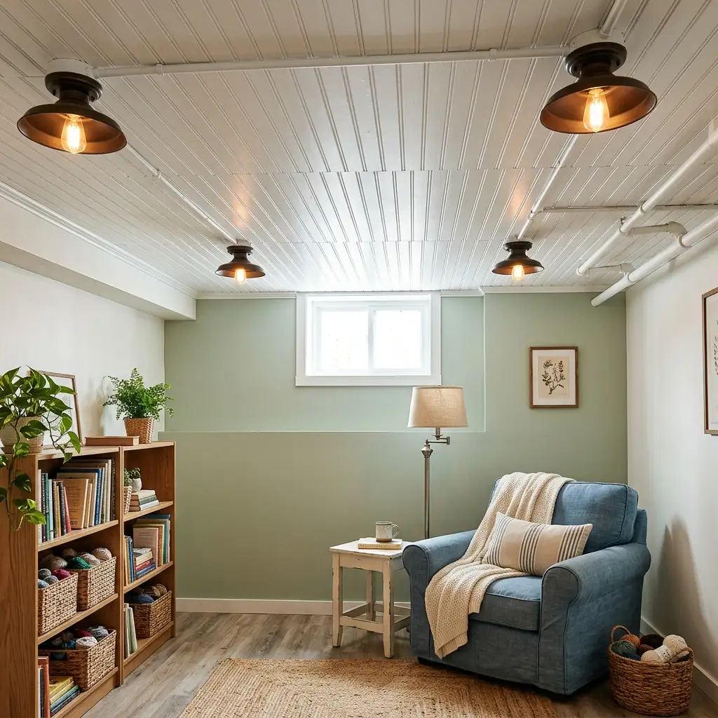 24. Create a Cheap Cottage Ceiling With Painted Beadboard