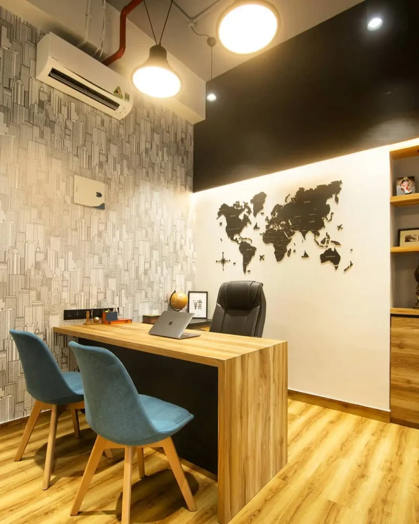 24. Home Office Paneling for a Professional Background