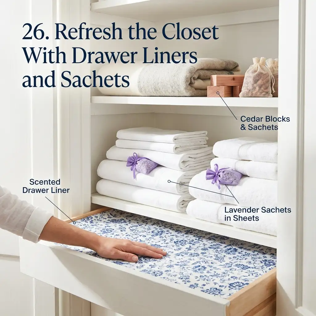 26. Refresh the Closet With Drawer Liners and Sachets