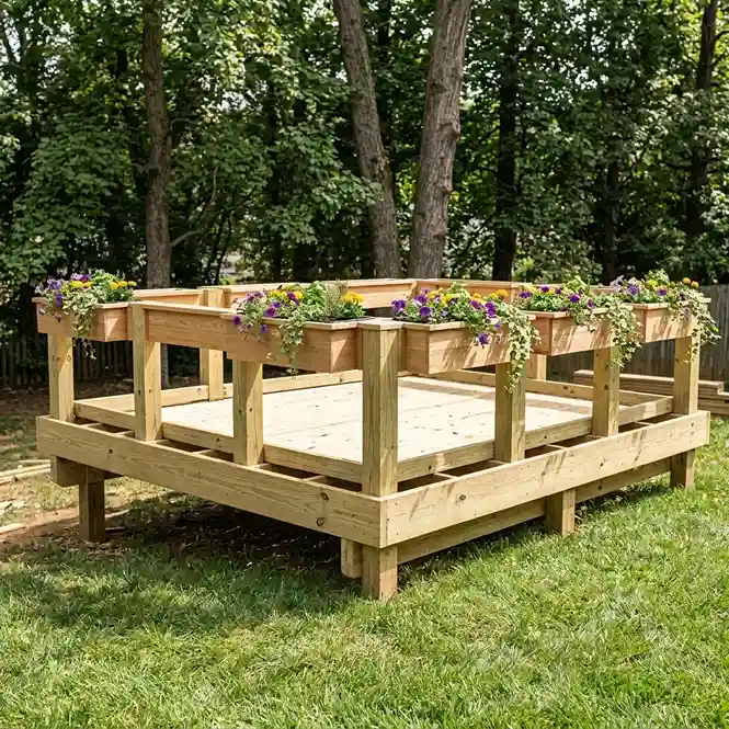 27. Build a Deck With Built In Planter