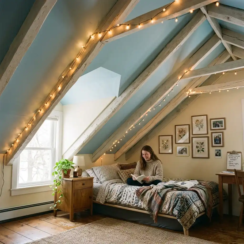 27. Install a Sloped Ceiling Treatment on a Budget