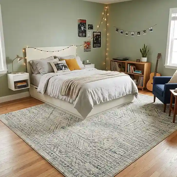 28. Add a Large Area Rug to Warm the Space