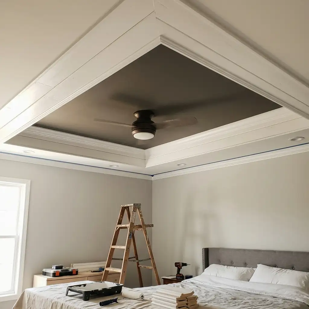 28. Build a DIY Tray Ceiling With Wood Borders