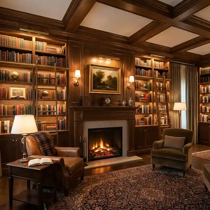 28. Electric Fireplace with Built In Bookshelves