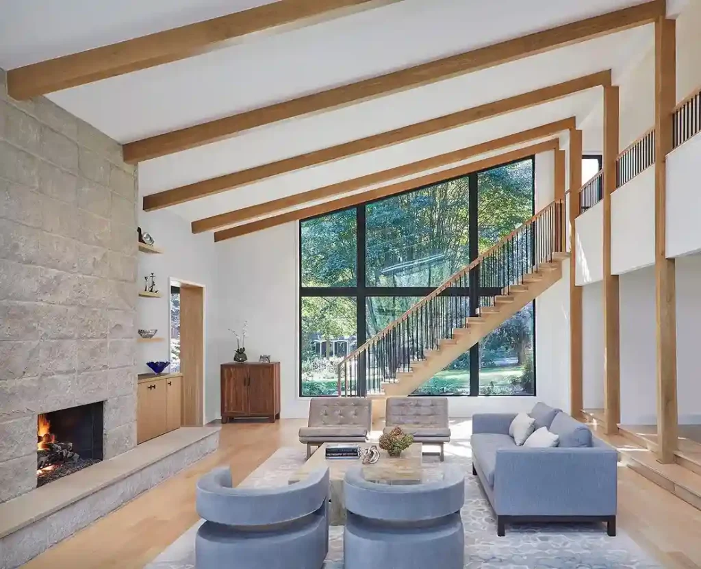 3. Install Exposed Beams Along the Slope
