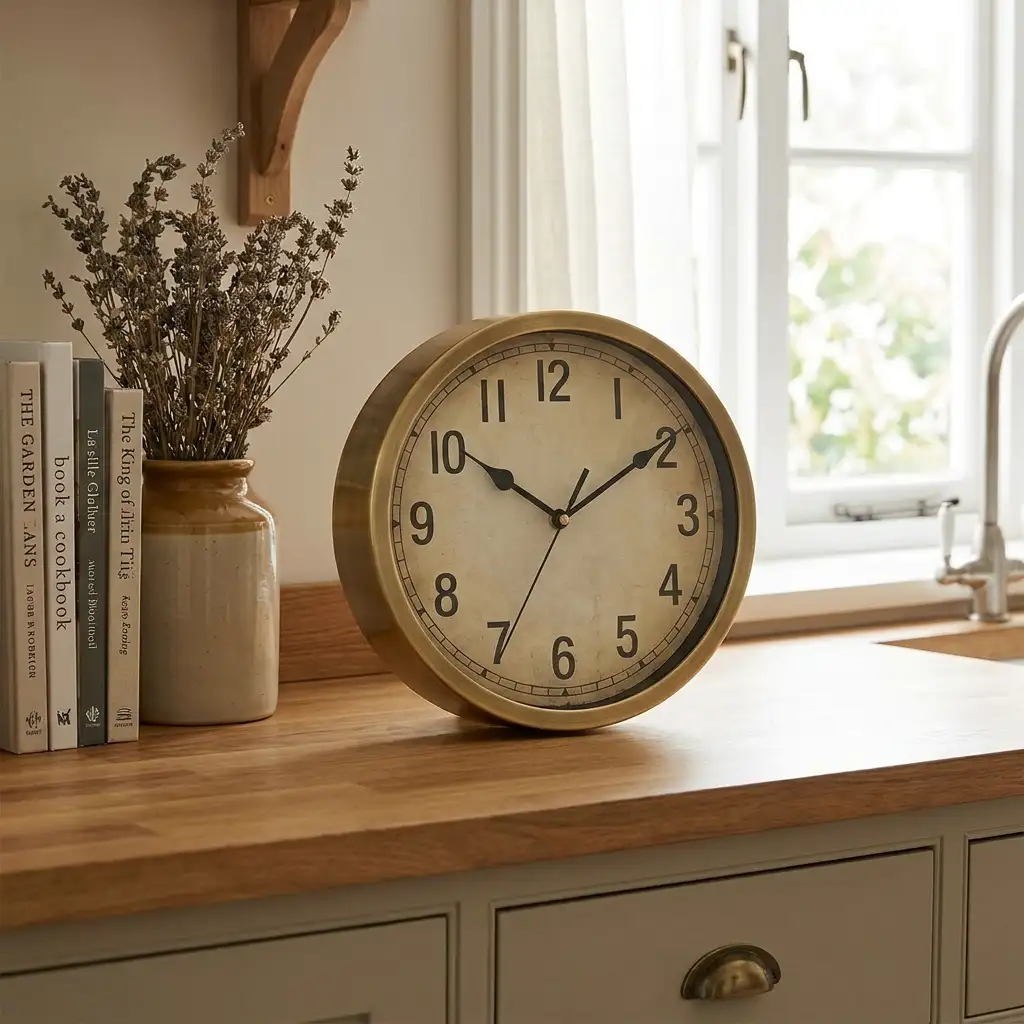 31. Add a Beautiful Clock as Counter Decor