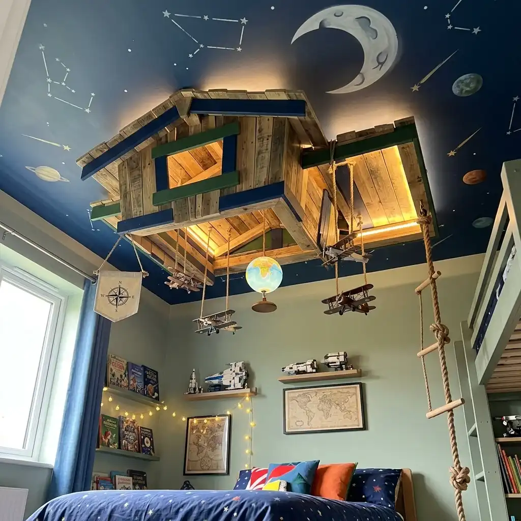 31. Install a Boys Bedroom Ceiling Feature