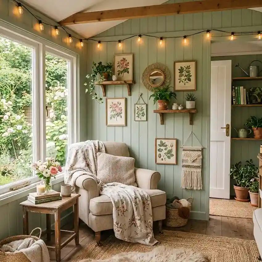 32. Beadboard in a She Shed or Garden Room