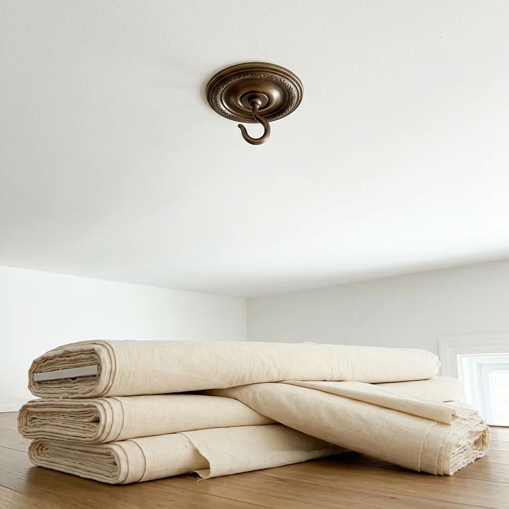 4. Hang Fabric From the Ceiling for a Dramatic Tent Effect